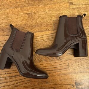 Jeffrey Campbell Hurricane Chelsea Boot- Brown Shiny